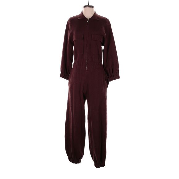 ZARA Brown Knit Jumpsuit With Pockets - M - Picture 1 of 7
